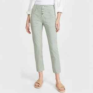 Veronica Beard Arya Straight Leg Cargo Button Fly Pants Size 23 Green Coastal